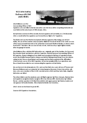 A preview of a PDF biography for Rollinson, John Dudley